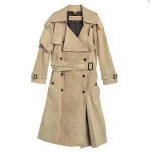 Burberry Kyrewood Suede Trench Coat Size Large